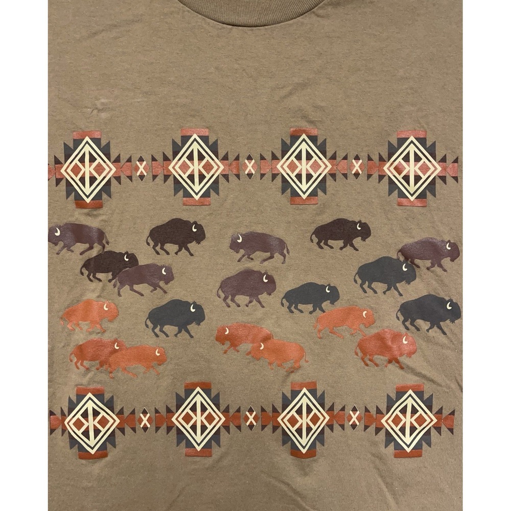 Pendleton Shirt Men S‎ Beige Western Buffalo Tribal Aztec Graphic T Shirt Tee